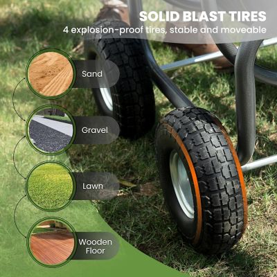 Image showing  Heavy Duty Industrial Hose Reel Cart with Wheels, 5/8 in. - 250 ft. Hose Capacity, Hose Guide Installed