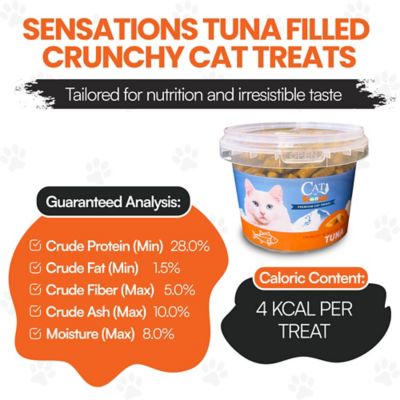 Image showing  Cat by Scoochie Sensations Tuna Filled Crunchy Cat Treats, 8.8 oz. tub, 4 ct.