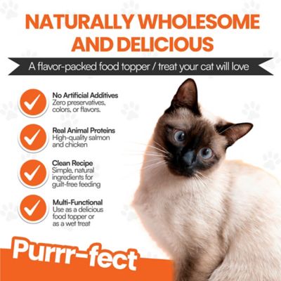 Image showing  Mixed Variety Pack Premium Gravy Salmon, Chicken Stew Wet Cat Food Topping, 3.5-oz. pouch, case of 4