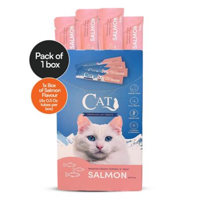 Scoochie Pet Products Cat by Scoochie Squeeze-Up Premium Creamy Salmon Lickable Cat Treats, 0.5 oz. tube, case of 4