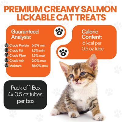 Image showing  Cat by Scoochie Squeeze-Up Premium Creamy Salmon Lickable Cat Treats, 0.5 oz. tube, case of 4