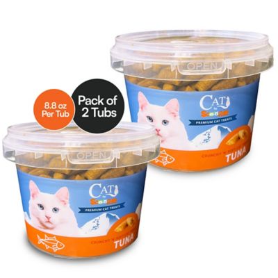 Scoochie Pet Products Cat by Scoochie Sensations Tuna Filled Crunchy Cat Treats, 8.8-oz tub, 2CT