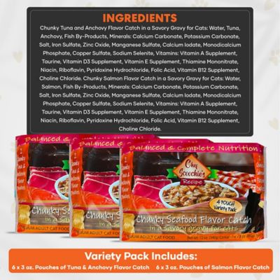 Image showing  Variety Pack With Real Chunky Seafood in Savory Gravy Wet Cat Food, 12-oz pouch, case of 12