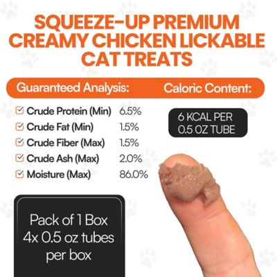 Image showing  Cat by Scoochie Squeeze-Up Premium Creamy Chicken Lickable Cat Treats, 0.5-oz. Tube, case of 4