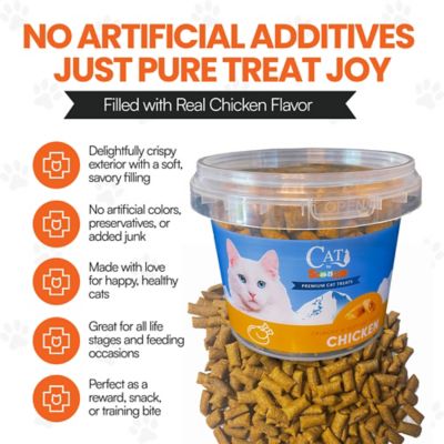 Image showing  Cat by Scoochie Sensations Chicken Filled Crunchy Cat Treats, 8.8-oz tub, 4CT