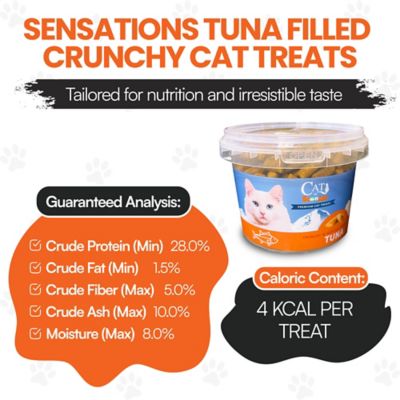 Image showing  Cat by Scoochie Sensations Tuna Filled Crunchy Cat Treats, 8.8-oz tub, 1CT