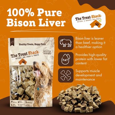 Image showing  Single Ingredient Bison Liver Freeze-Dried Dog & Cat Treats, 4 oz. bag