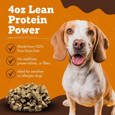 Image showing  Single Ingredient Bison Liver Freeze-Dried Dog & Cat Treats, 4 oz. bag