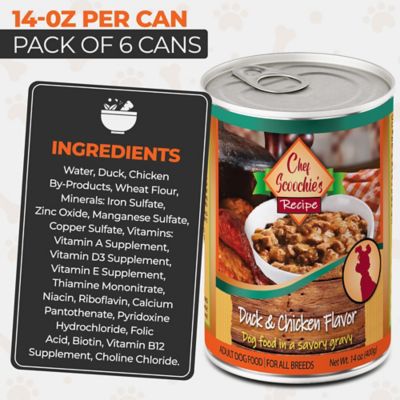 Image showing 4 th Scoochie Pet Products Scoochie Pet Chef Scoochies Recipe Real Duck & Chicken in Savory Gravy Wet Dog Food, 14 oz. can, Case of 6