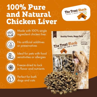 Image showing  Single Ingredient Chicken Liver Freeze-Dried Dog & Cat Treats, 4 oz. bag