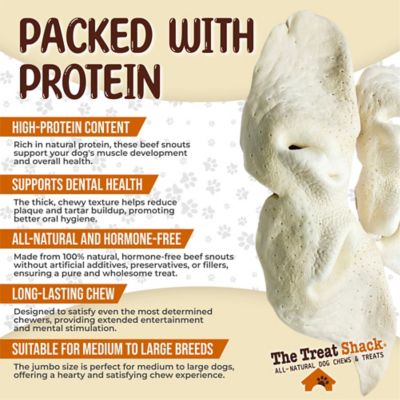 Image showing  8 to 9 in. Beef Snouts Natural Dog Chew Treats, Jumbo, 6CT