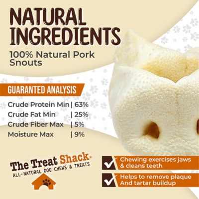 Image showing  3 to 4 in. Pork Snouts Natural Dog Chew Treats, 10CT