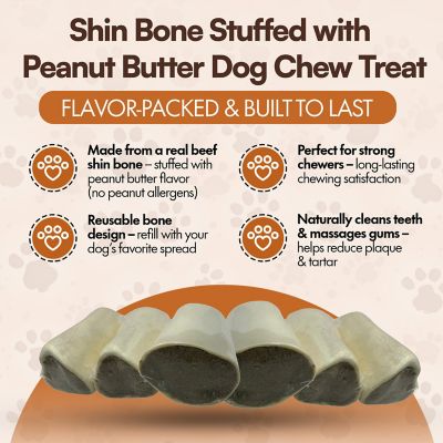 Image showing  Shin Bone Stuffed With Irresistible Peanut Butter Dog Chew Treat, 12 ct.