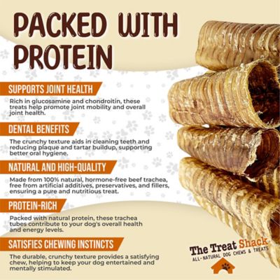 Image showing  6 in. Whole Beef Trachea Tubes Natural Dog Chew Treats, 10 CT