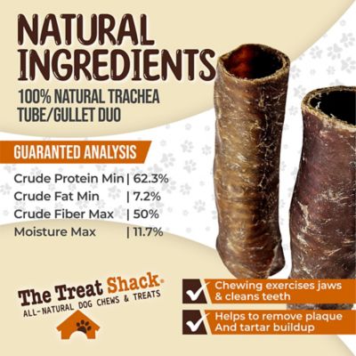 Image showing  6 in. Whole Beef Trachea Tube Wrapped with Gullet Crunchy Duo Natural Dog Chew Treats, 3CT