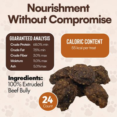 Image showing  Bully Stick Burger Soft And Chewy Beef Dog Chew Treat, 24CT