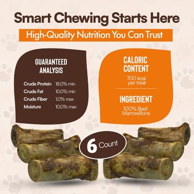 Image showing  Large Beef Marrow Filled Bone Dog Chew Treat, 6CT