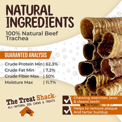 Image showing  6 in. Whole Beef Trachea Tubes Natural Dog Chew Treats, 5CT