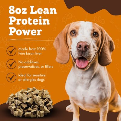 Image showing  Single Ingredient Bison Liver Freeze-Dried Dog & Cat Treats, 8 oz. bag