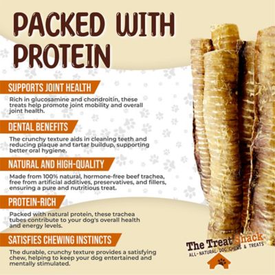 Image showing  12 in. Whole Beef Trachea Tubes Natural Dog Chew Treats, 4CT