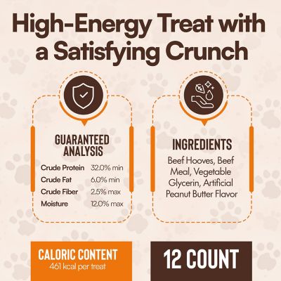 Image showing  Large Cow Hooves Stuffed With Irresistible Peanut Butter Dog Chew Treat, 12CT