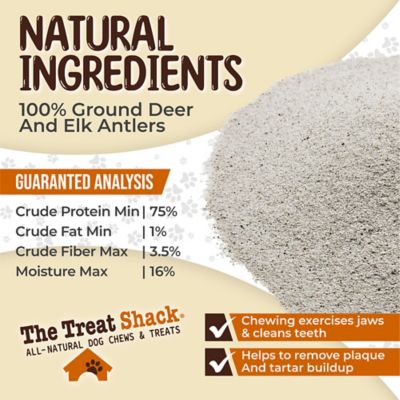 Image showing  Premium Refined Dust Deer & Elk Antler Dog Food Topper Treats, 8 oz. bag