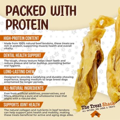 Image showing  7 to 9 in. Meaty Beef Tendon Sticks Natural Dog Chew Treats, Jumbo, 6CT