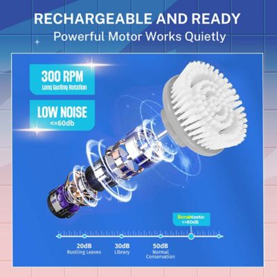 Image showing  Scrubtastic Express Electric Rechargeable Handheld Scrubber Power Scrub Brush in Pink