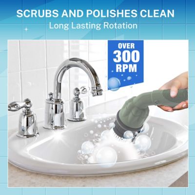 Image showing  Scrubtastic Express Electric Rechargeable Handheld Scrubber Power Scrub Brush in Sage