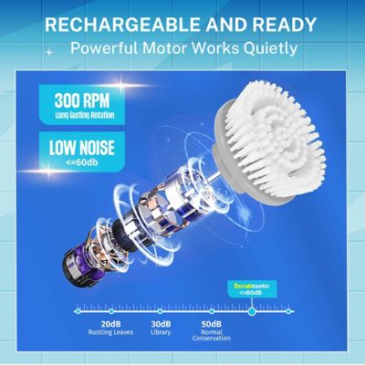 Image showing  Scrubtastic Express Electric Rechargeable Handheld Scrubber Power Scrub Brush in Sage