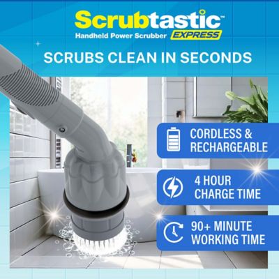 Image showing  Scrubtastic Express Electric Rechargeable Handheld Scrubber Power Scrub Brush in Dark Grey