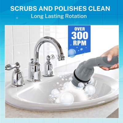 Image showing  Scrubtastic Express Electric Rechargeable Handheld Scrubber Power Scrub Brush in Dark Grey