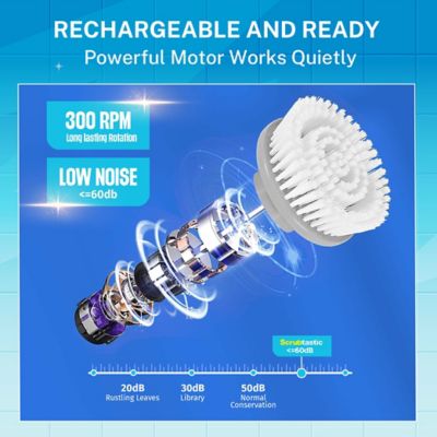 Image showing  Scrubtastic Express Electric Rechargeable Handheld Scrubber Power Scrub Brush in Dark Grey