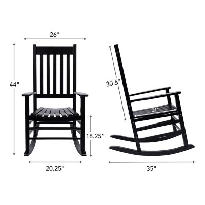 Image showing  Menard Outdoor Solid Acacia Wood Porch Rocker