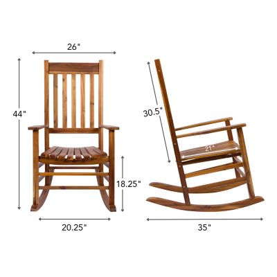 Image showing  Menard Outdoor Solid Acacia Wood Porch Rocker
