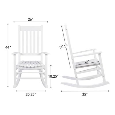 Image showing 2 th Shine Company Menard Outdoor Solid Acacia Wood Porch Rocker