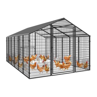 Image showing  8 x 12ft. Walk-In Chicken Pen with Galvanized Metal Roof Outdoor Poultry House