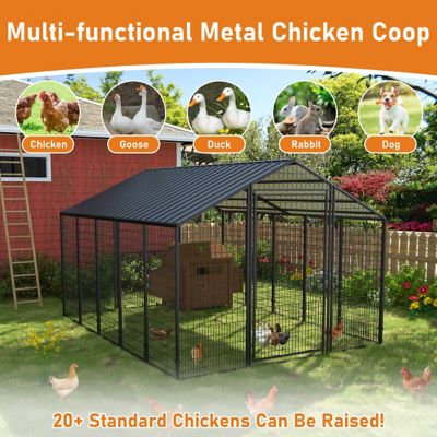 Image showing  Chicken Coop Large Metal Chicken Run for Chickens