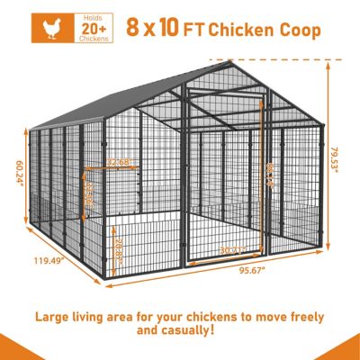 Image showing  Chicken Coop Large Metal Chicken Run for Chickens