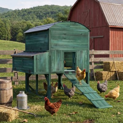 Veikous Chicken Coop Wooden Frame Large Hen House Poultry Cage
