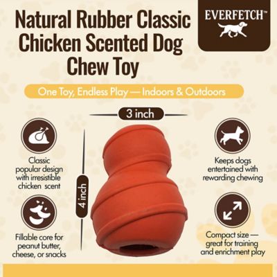 Image showing  Natural Rubber Red Classic Treat-Holder Chicken Scented Durable Dog Toy