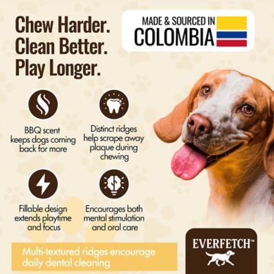 Image showing 2 th EVERFETCH Natural Rubber Red Dental Cactus BBQ Scented Durable Dog Toy