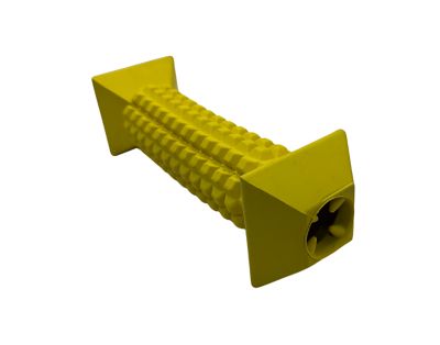 EVERFETCH Natural Rubber Yellow Textured Dental Stick Peanut Butter Scented Durable Dog Toy