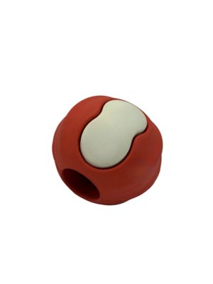 EVERFETCH Natural Rubber Red Dental Ball Treat-Holder BBQ Scented Durable Dog Toy