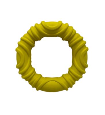 EVERFETCH Natural Rubber Yellow Dental Ring Peanut Butter Scented Durable Dog Toy