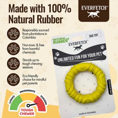 Image showing  Natural Rubber Yellow Dental Ring Peanut Butter Scented Durable Dog Toy