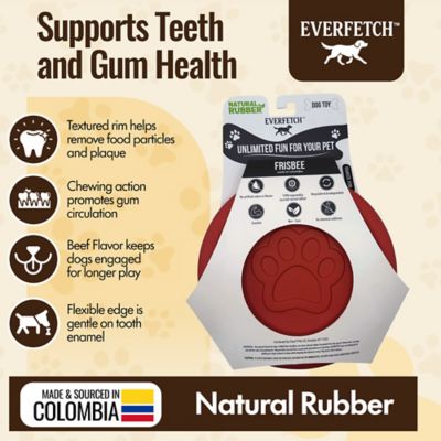 Image showing  Natural Rubber Red Paw-Shaped Frisbee Beef Scented Durable Dog Toy