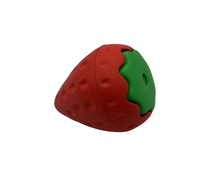 EVERFETCH Natural Rubber Red/Green Squeaky Interactive Strawberry Chicken Scented Durable Dog Toy