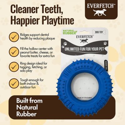 Image showing  Natural Rubber Blue Lickable Dental Ring Beef Scented Durable Dog Toy