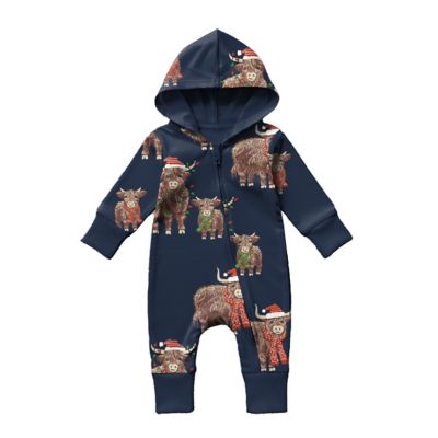 Goodie Two Sleeves Toddler Onesie Highland Holiday Cow Sleeper Pajamas
